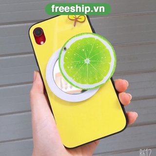 Ốp iphone chanh kèm gương độc đáo ốp iphone X XS 6s plus 6 7 8 plus k27
