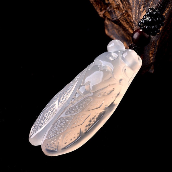 natural stone white  jade necklace