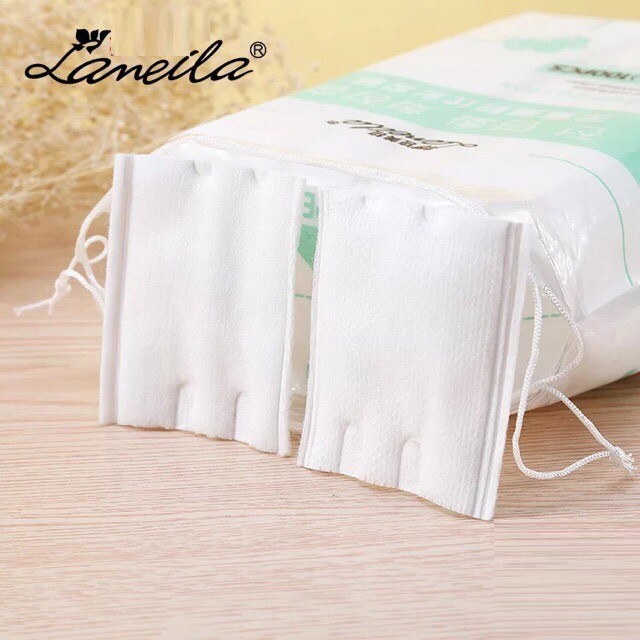 Bông Tẩy Trang Laneila 222 Miếng  Cotton 3 Lớp Vỏ Hồng, Xanh (hàng nội địa Trung)