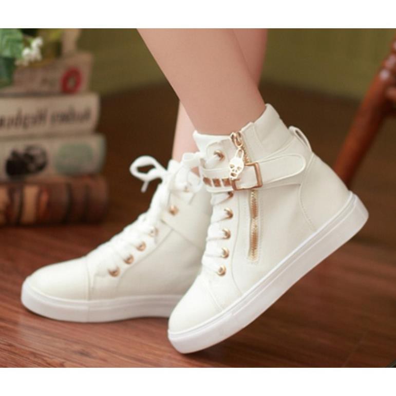 Giày thể thao nữ cổ cao nạm kim loại cực xinh -dg16 Có Sẵn ⚡ CHẤT sịn : *