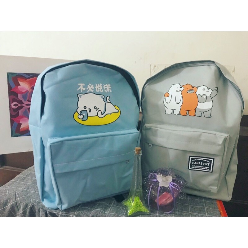 Balo xám họa tiết We are bears