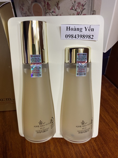 [THANH LÝ] Set xịt khoáng nước thần Sum:37 Secret Essence Mist 60ml+ 60ml X 2