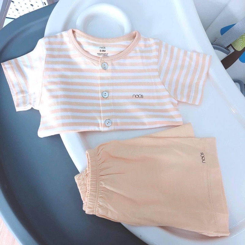 [Full] Bộ Nous Cộc Tay Cài Giữa cho bé từ 3M - 12M