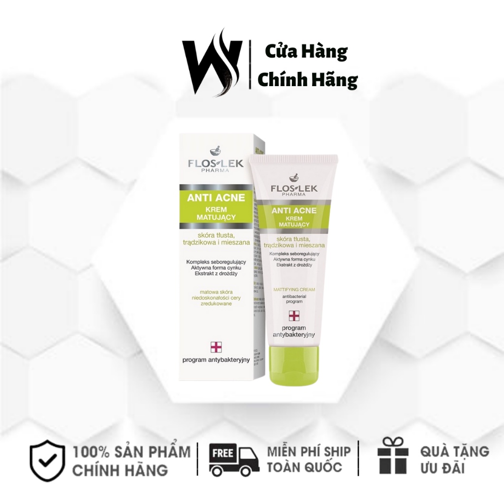 Kem Dưỡng Ẩm Và Kiểm Soát Dầu Floslek Anti Acne Mattifying Cream - White Store