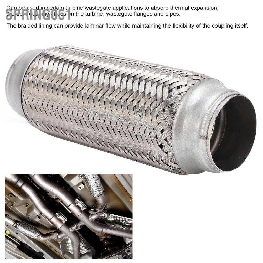 Spring061 Car Woven Exhaust Flexible Pipe Bellows 2x8.0in Stainless Steel Particle Filter Repair Replacement