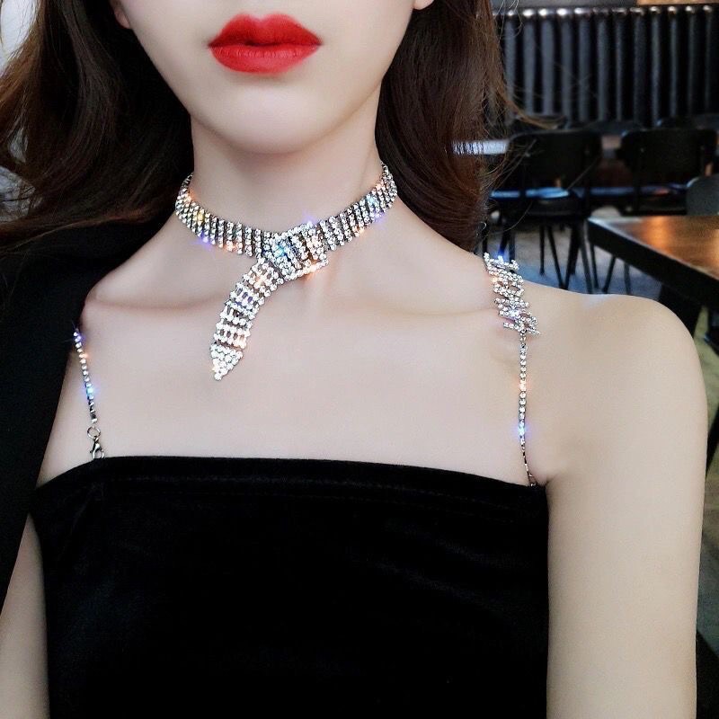 Vòng Cổ Choker Đá Kiểu Khoá Cài (Đeo đc vòng tay)