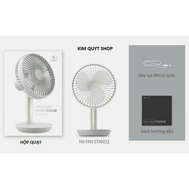 Pin 20h Quạt sạc để bàn Lumena N9-FAN STAND 2 | BigBuy360 - bigbuy360.vn