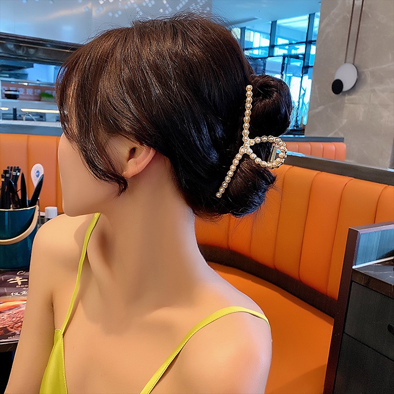Kẹp Tóc Kim Loại Cỡ Lớn Kiểu Hàn Quốc Xinh Xắn Cho Nữ (đính đá, ngọc)