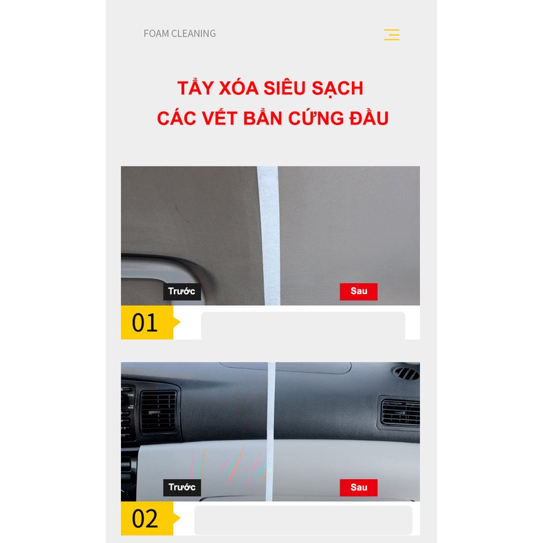 Chai Xịt Vệ Sinh Nội Thất Ô Tô, Vệ Sinh Ghế Da, Dung Dịch Làm Sạch SOFA, Nhựa Nhám - DSQ FOAM CLEAN - MILOZA