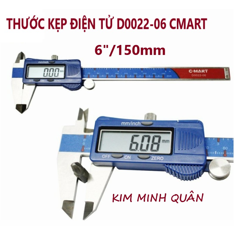 Thước Kẹp Điện Tử Cao Cấp Mành Hình Led Hiện Thị Số 150mm/06&quot; D0022-06 CMART