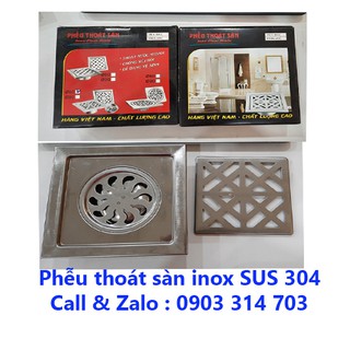 Phễu Thoát Sàn /Hố Ga Thoát Sàn - loại inox SUS 304 (ống D60/Ống D90)