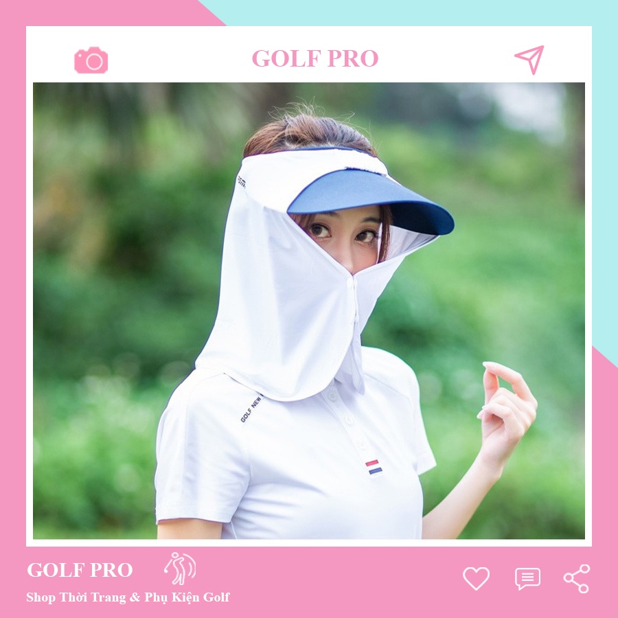 Khăn trùm chống nắng chơi golf nam nữ kết hợp mũ chặn tia UV bảo vệ da hàng chính hãng PGM