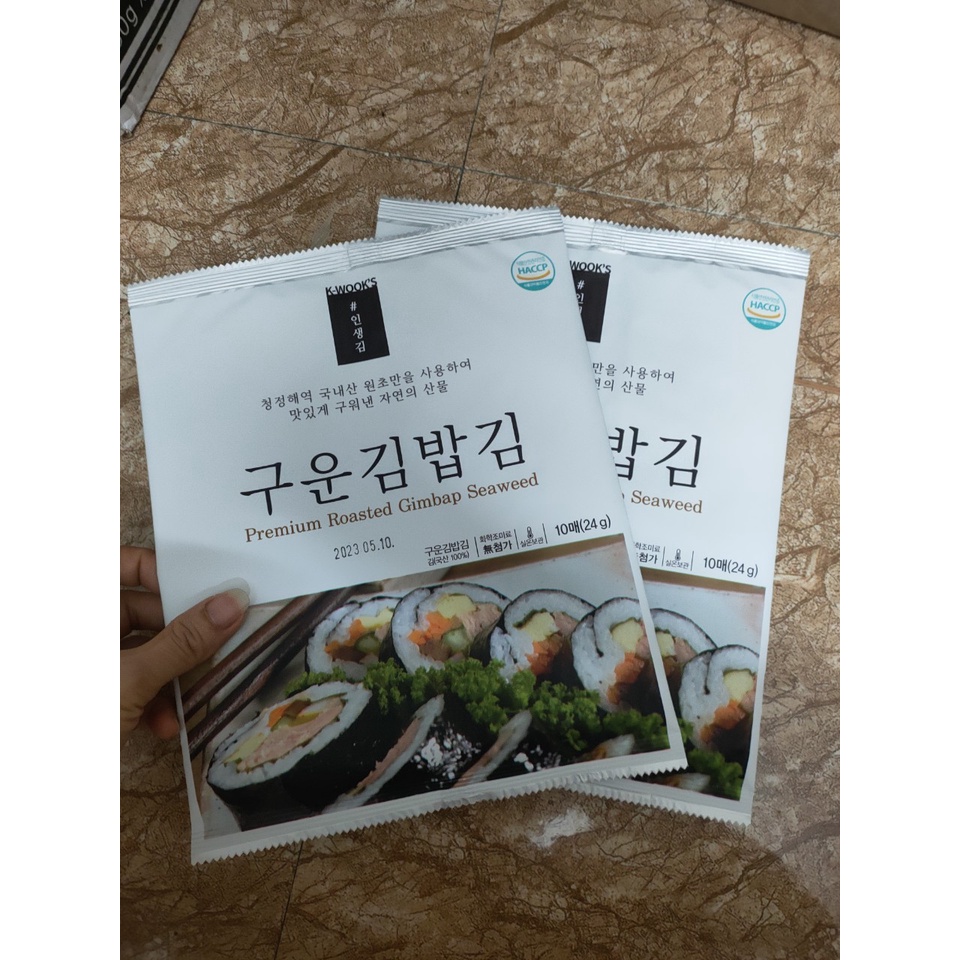Rong biển cuộn cơm🌿10 lá Hàn Quốc🌿Cuộn kimbap/Cuộn sushi/ 10 lá 20gr/Nhập khẩu Hàn Quốc
