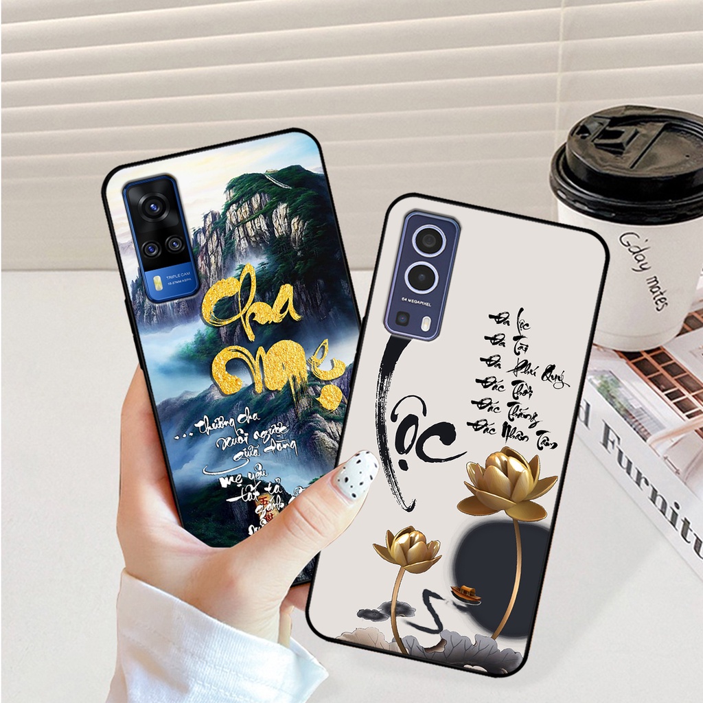 Ốp lưng Vivo Y51 2020 - Vivo Y53s - Vivo Y72 5G in hình phong cách chữ thư pháp cha mẹ, tài lộc
