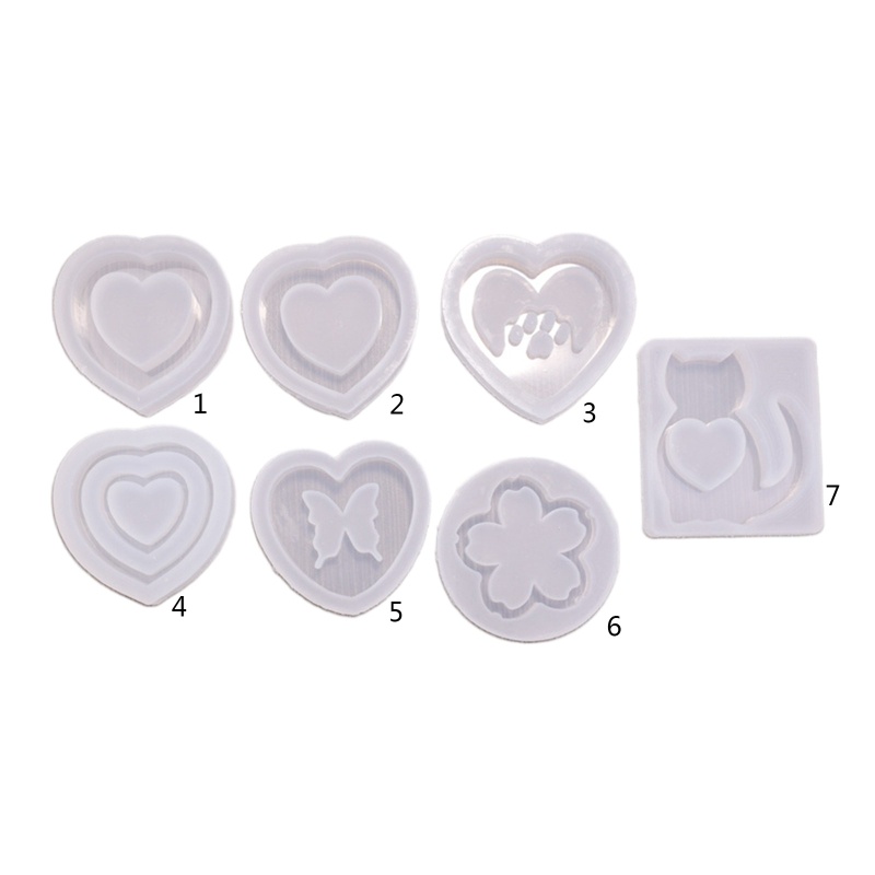 Khuôn silicon làm móc khóa nhựa epoxy hình hoa anh đào/mèo/bướm nhiều mẫu tùy chọn
