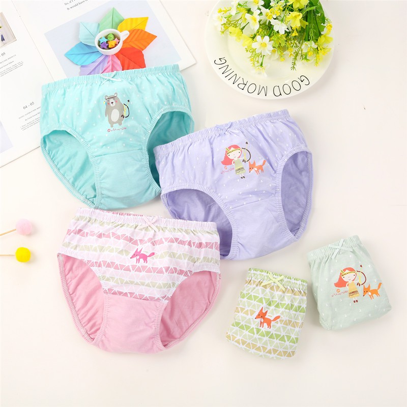 [Tổng Hợp 1] Set 5 quần lót bé gái Hàn Quốc 100% vải cotton thoáng mát, an toàn cho sức khỏe của trẻ em