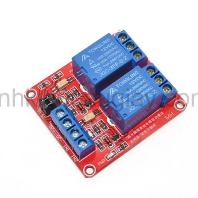 Module relay 12V 2 kênh chọn mức kích hoạt