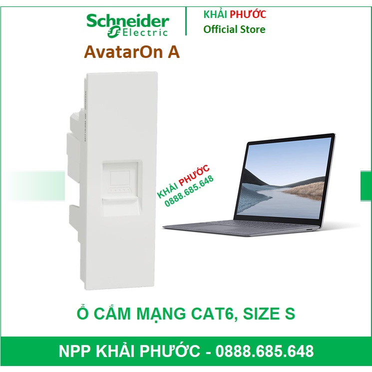 HẠT Ổ CẮM MẠNG MÁY TÍNH INTERNET CAT6 CAT 6 M3T1RJ6M_WE SCHNEIDER AVATARON A - KHẢI PHƯỚC ELECTRIC