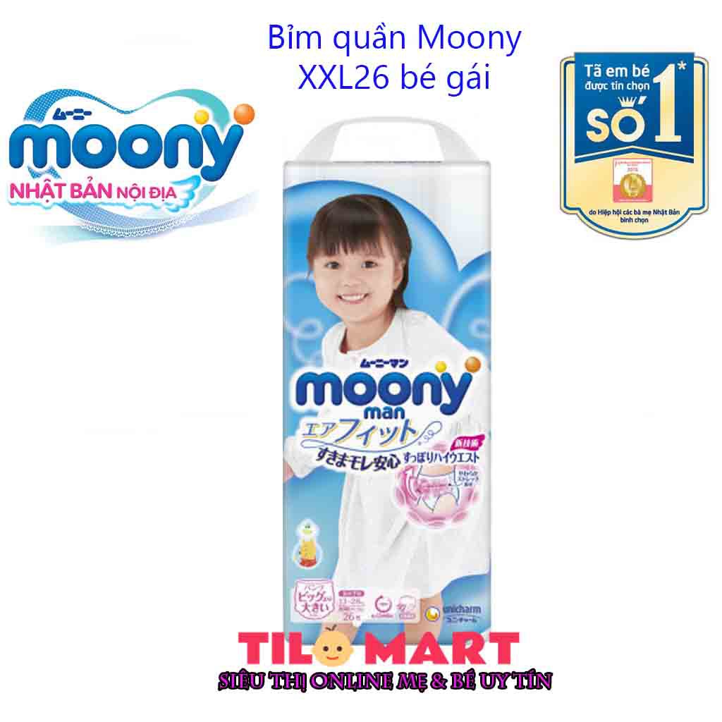 Bỉm quần/ Tã quần Moony XXL26 bé gái (XXL26 girl Moony)