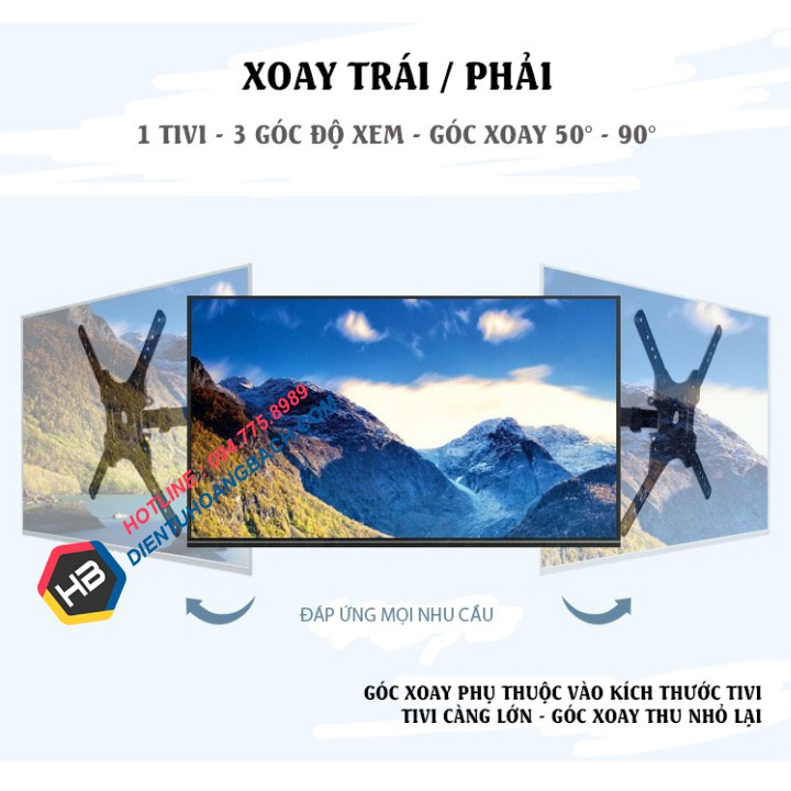 Giá treo tivi xoay đa năng NB-P4 32 - 55 inch - Xoay mọi góc độ