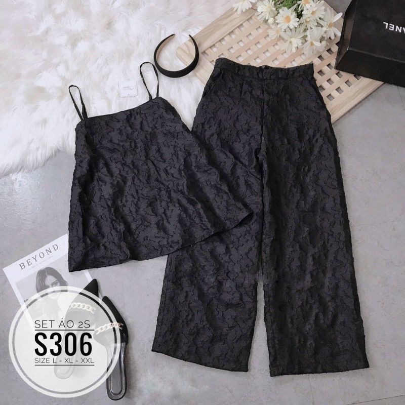 Set big size áo dây và quần suông có lưng thun phía sau từ 60kg-90kg