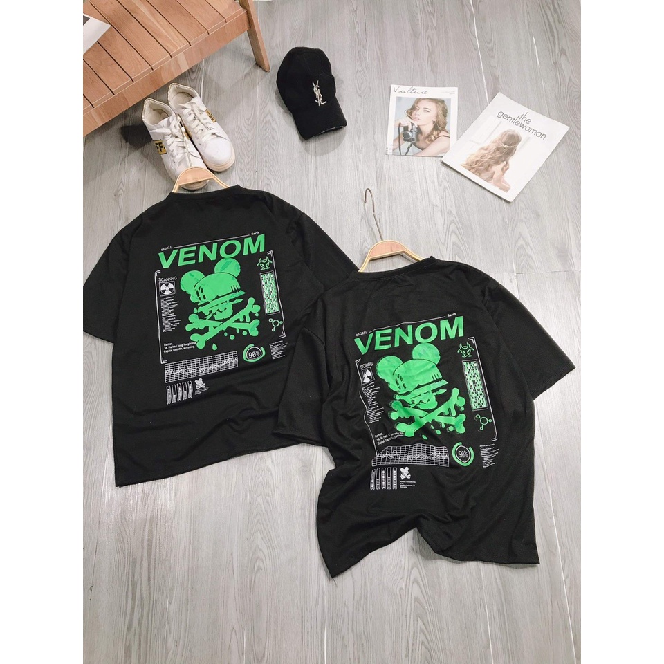 Áo Thun Đen Venom Unisex 🦋 Áo Phông Nam Nữ Cộc Tay Dáng Rộng 🦋