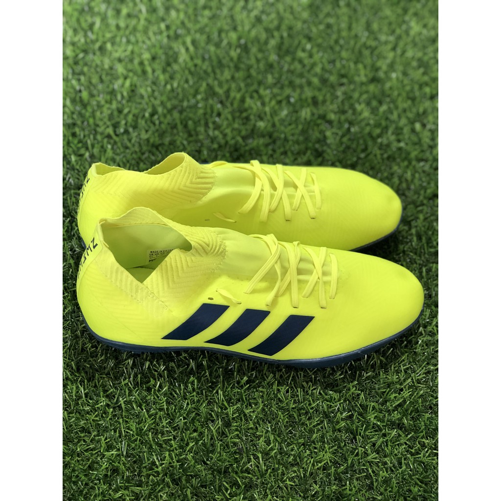 Giày bóng đá TQ adidas Nemeziz 18.3 Nõn chuối Vạch xanh than cổ chéo