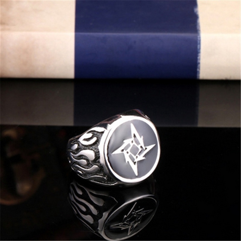 Nhẫn Nam Thiết Kế Hình Bánh Xe Lửa Phong Cách Retro Độc Đáo