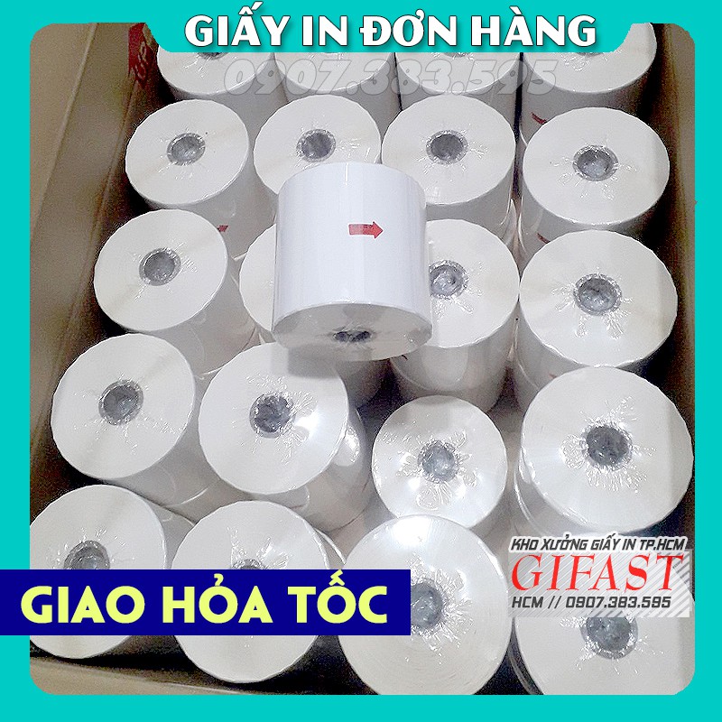 300 Tờ Giấy In Đơn Hàng Khổ 75x100 mm A7 (Cuộn 30 Mét / 300 Tem) Decal Nhiệt Tự Dính - Giấy In GIFAST