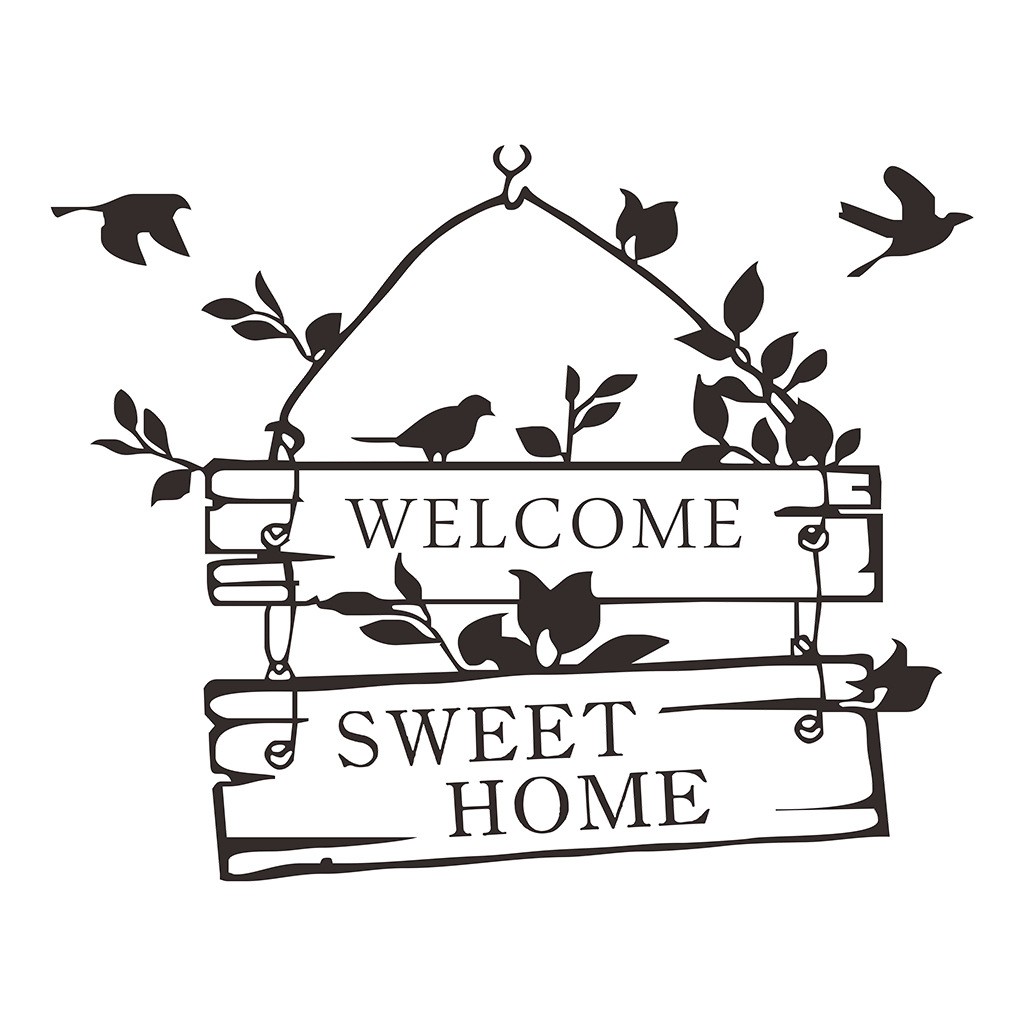 Decal dán tường 3D Welcome sweet home (44 x 58 cm)