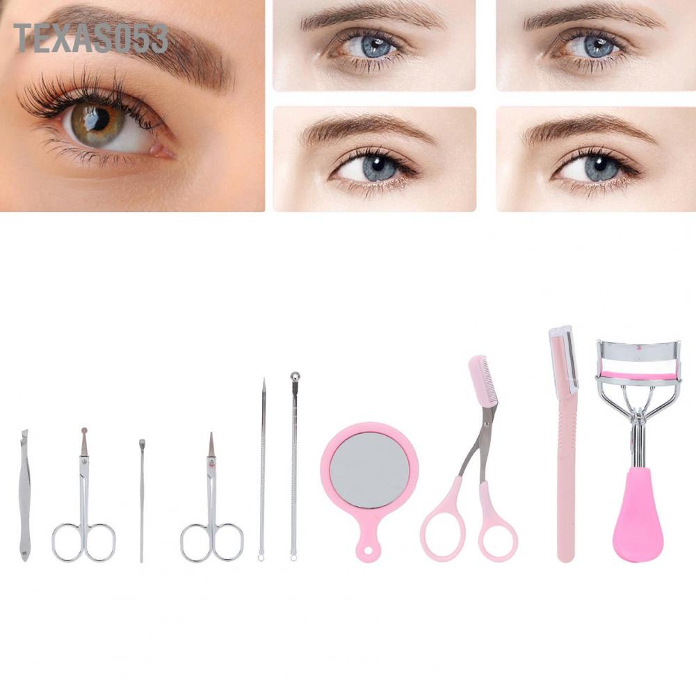 [Hàng mới về] Bộ dụng cụ tỉa lông mày lấy ráy tai uốn cong mi nặn mụn chuyên dụng cho nữ