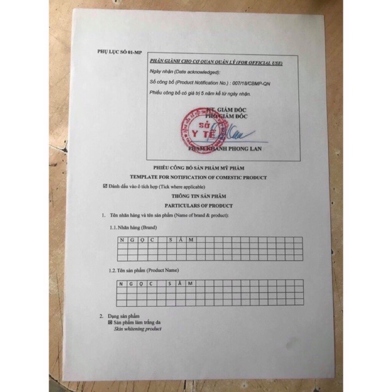 Ngọc sâm chính hãng