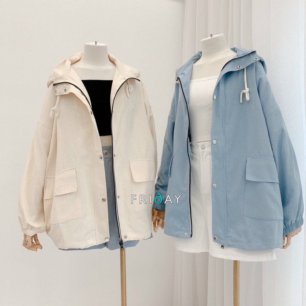 Áo khoác kaki có mũ 2 lớp chất liệu đẹp form rộng oversize Friday | BigBuy360 - bigbuy360.vn