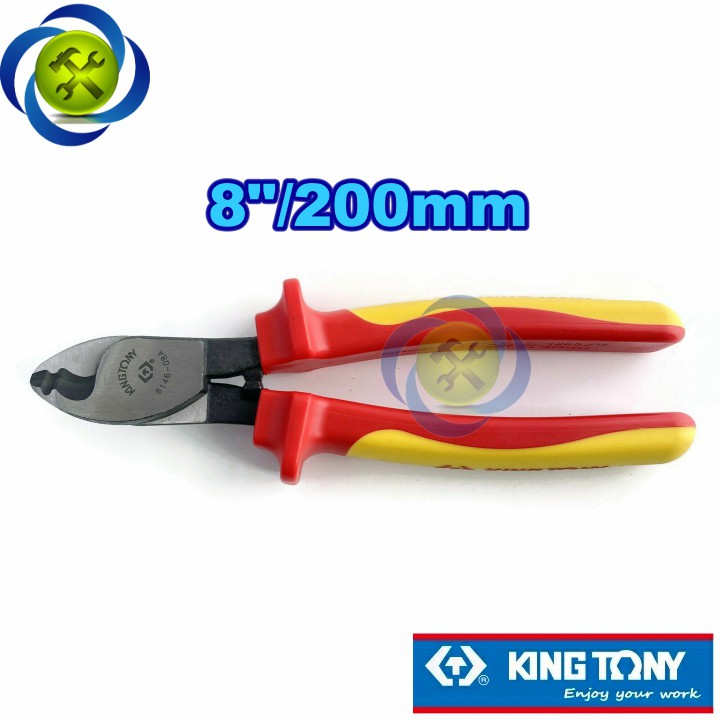 Kìm cắt cáp Kingtony 6146-08A cán cách điện đỏ vàng