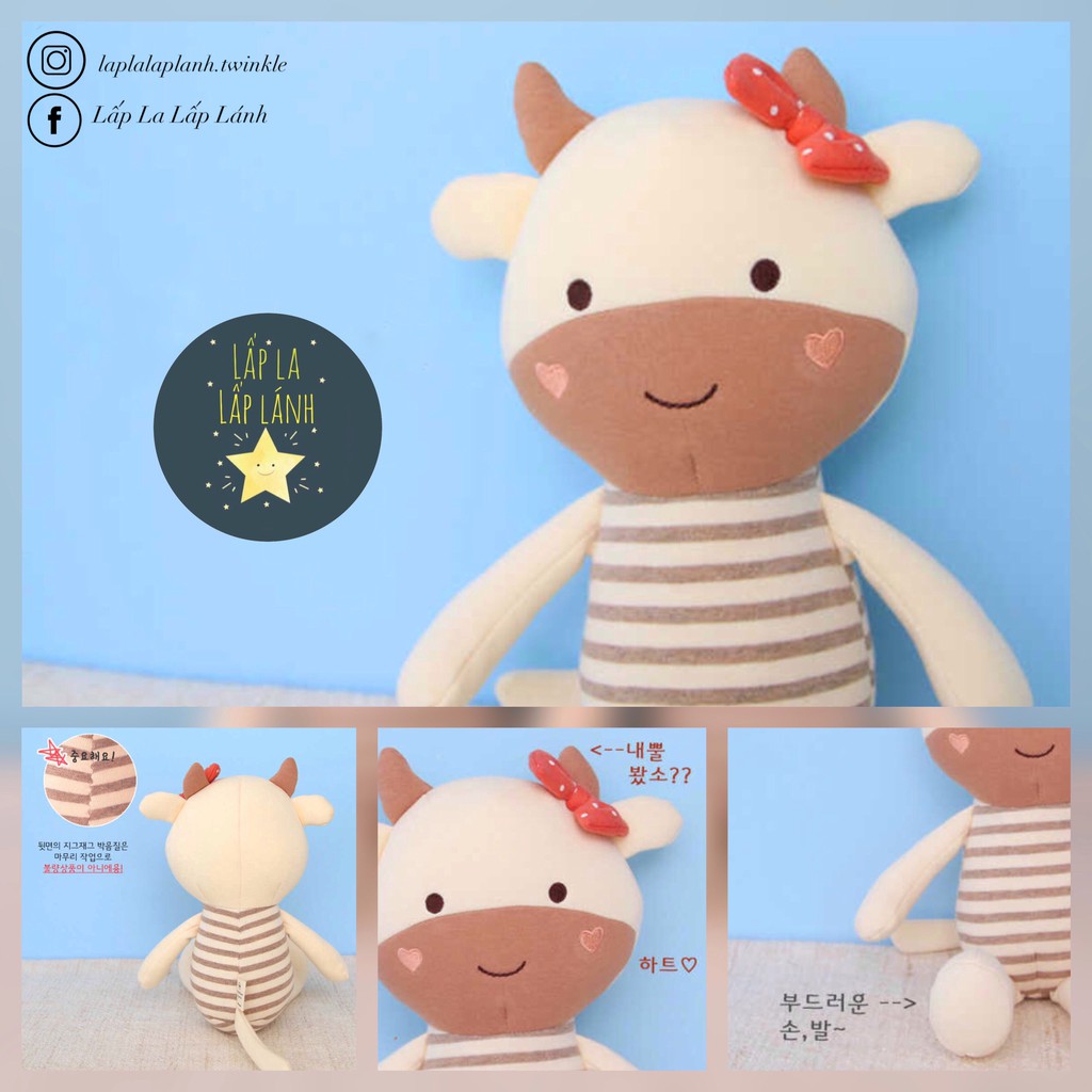 Thú bông trâu vàng organic Bebelaon #madeinKorea không rụng lông, mềm mịn êm ái, an toàn cho bé