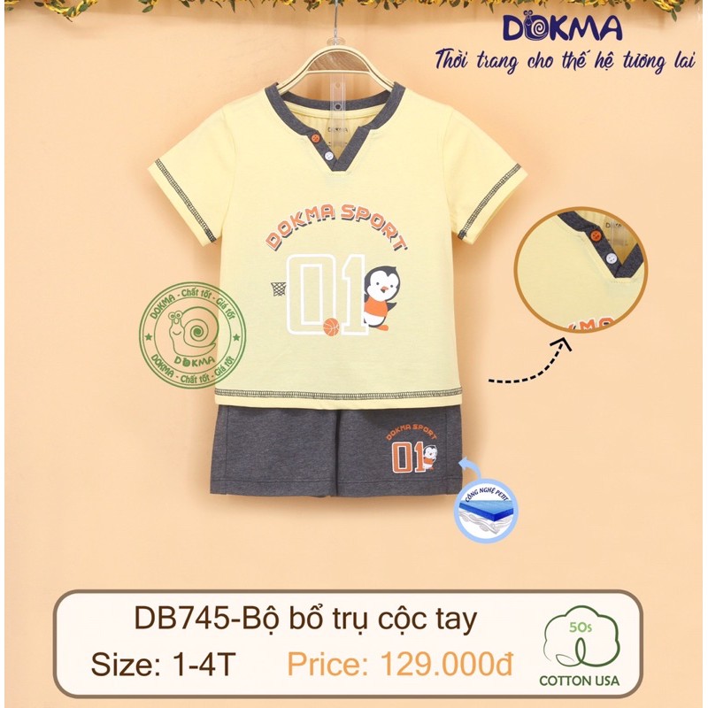 Bộ cộc cổ trụ bé trai size kids
