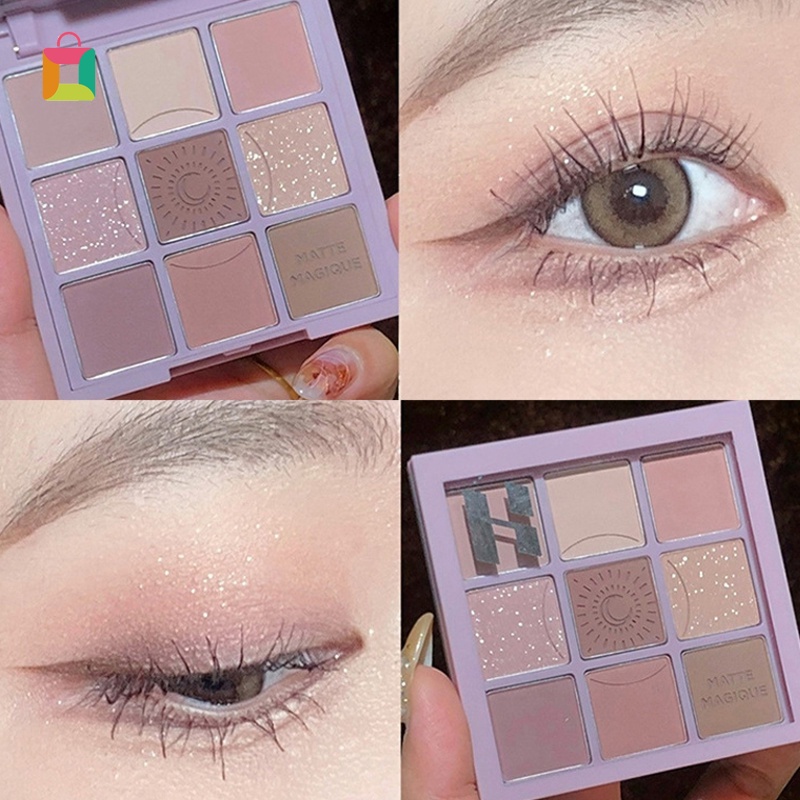[Hàng mới về] Bảng phấn mắt 9 màu sắc hiệu ứng lì và ánh ngọc trai chống nước chống mồ hôi lâu trôi xinh xắn | BigBuy360 - bigbuy360.vn
