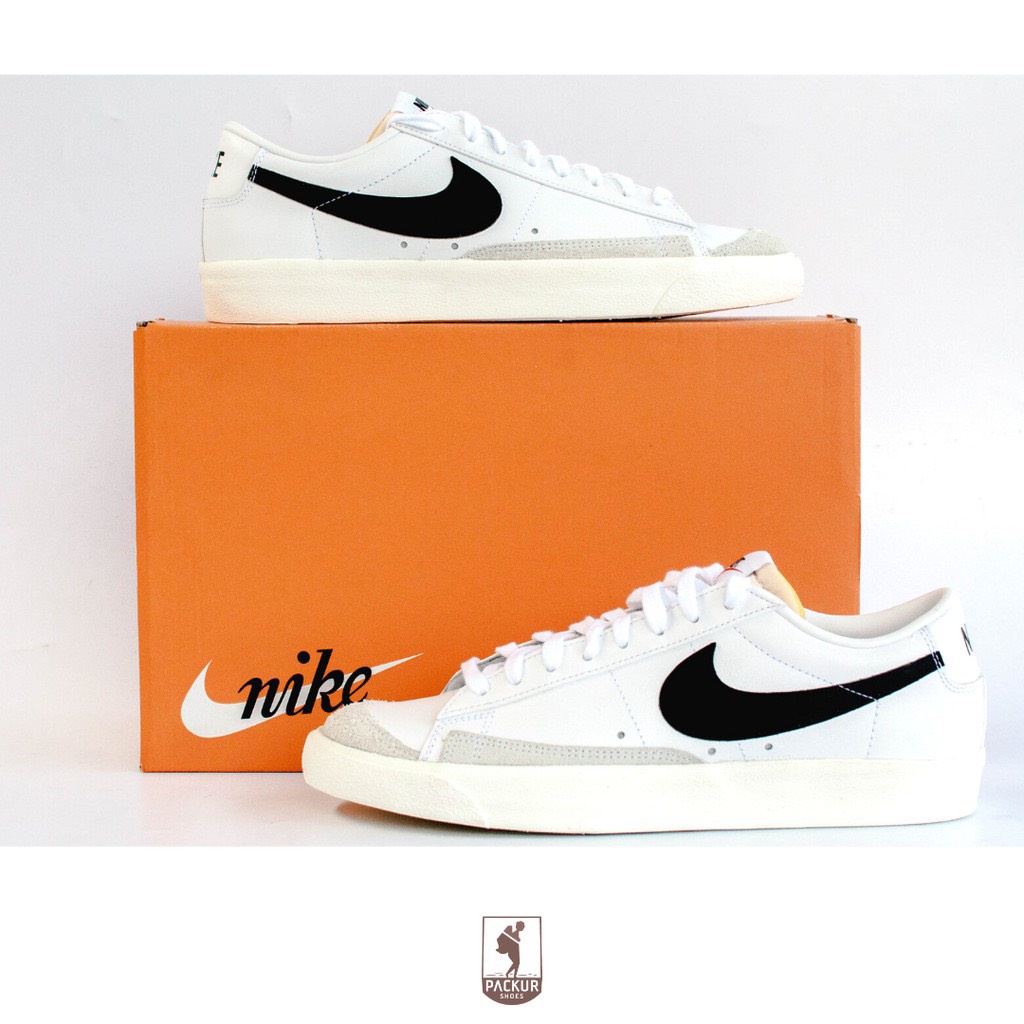 Giày Sneaker Nike Blazer Mid 77 Vintage White Black thấp Cổ Kiểu Dáng Thể Thao Phối Màu Đen Trắng Cao Cấp Full Bill Box