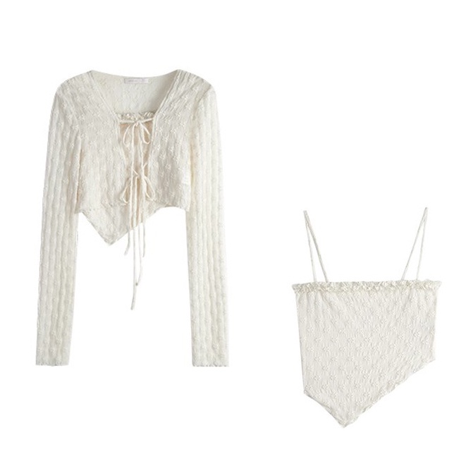 Set Áo Khoác Cardigan + Áo Không Tay Thời Trang Dành Cho Nữ