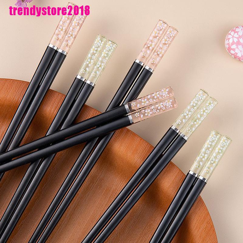 Đôi Đũa Hợp Kim In Hình Hoa Anh Đào Xinh Xắn