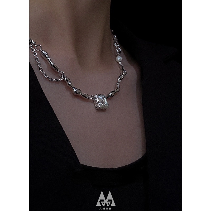 Vòng Cổ Choker Mặt Khảm Ngọc Trai Phong Cách Ngọt Ngào Cá Tính Cho Nữ