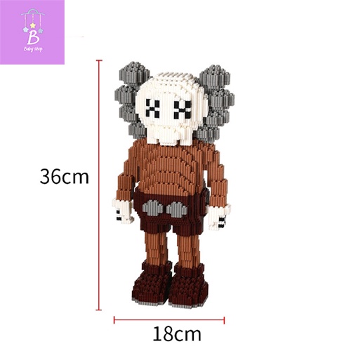 Đồ Chơi Lắp Ráp Xếp Hình Mô Hình nhân Vật Gấu Kaws Bearbick Đứng Đa Dạng Màu Sắc Quà Tặng Sinh Nhật Trang Trí- Sáng Tạo
