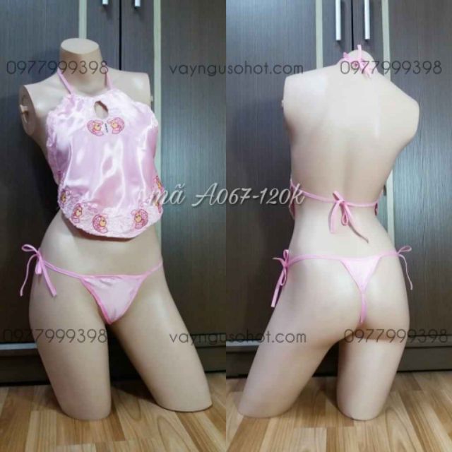 set đồ lót nội y yếm đào buộc dây sexy gợi cảm