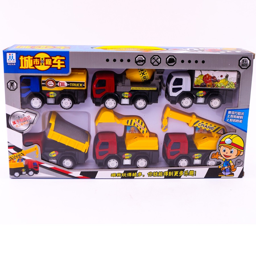 Bộ đồ Chơi 6 Xe Ô tô Công Trình Cao Cấp 11cm