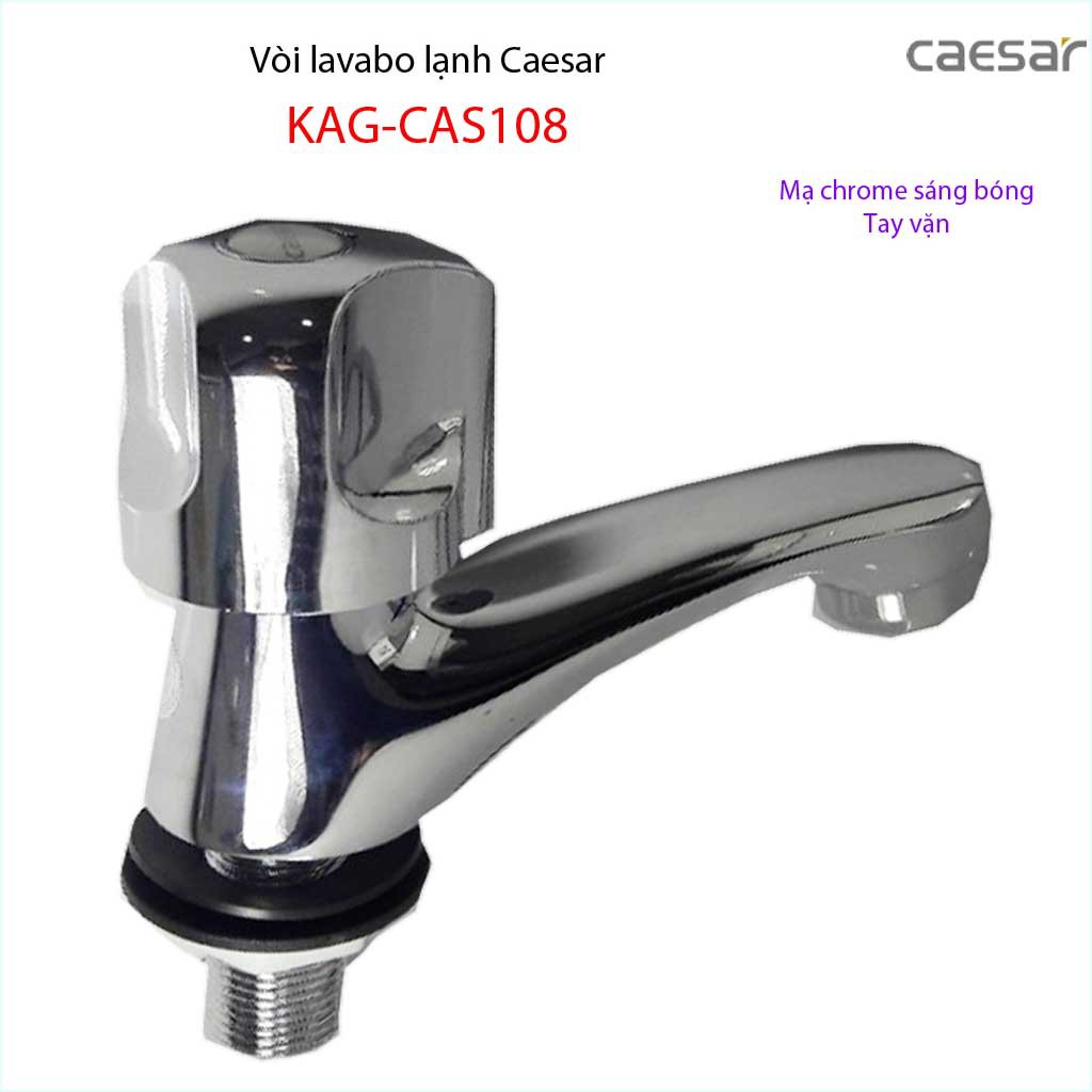 Vòi lavabo lạnh tay vặn, vòi chậu rửa mặt Caesar KAG-CAS108