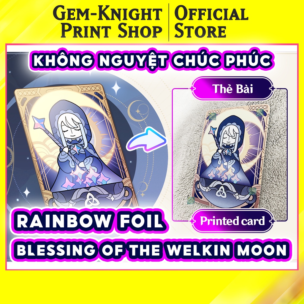 Genshin Impact - Không Nguyệt Chúc Phúc / Blessing of the Welkin Moon Rainbow Foil