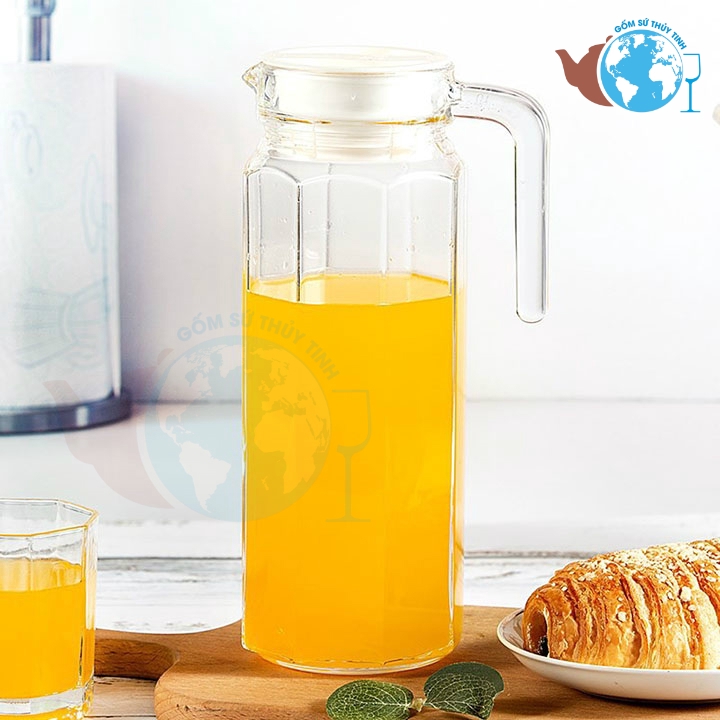 Bình quai thủy tinh miệng rót 1000ml lục giác DELI BJH-1