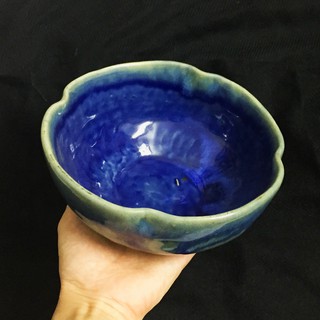 Gốm Nhật Bát Tô Mộc Men Xanh Tím