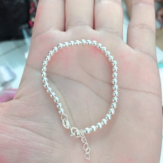 Lắc tay bi tròn trơn size nhỏ cho bé yêu chuẩn bạc ta