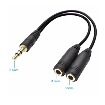 Jack chia âm thanh 1 ra 2 cổng audio 3.5mm 10cm